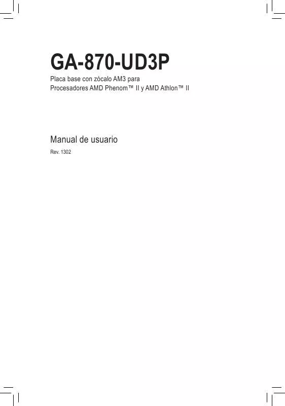 Mode d'emploi GIGABYTE GA-870-UD3P