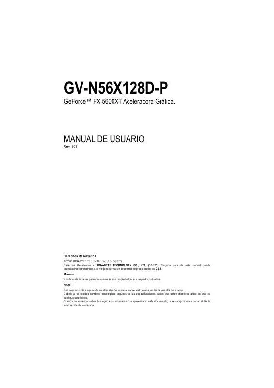 Mode d'emploi GIGABYTE GV-N56X128D-P