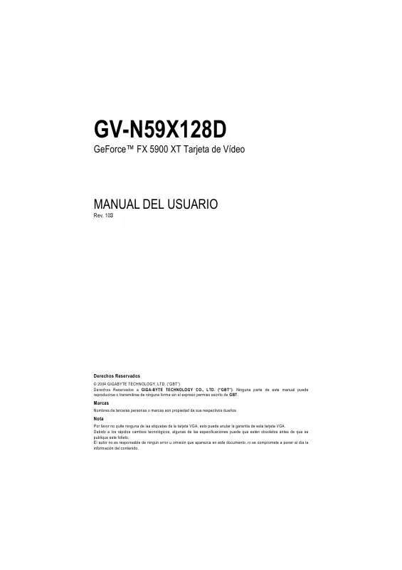 Mode d'emploi GIGABYTE GV-N59X128D