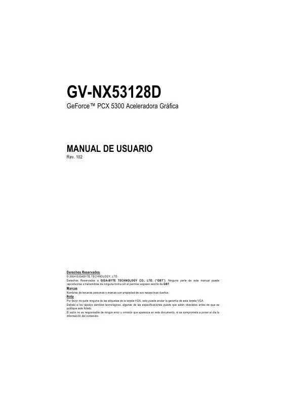 Mode d'emploi GIGABYTE GV-NX53128D