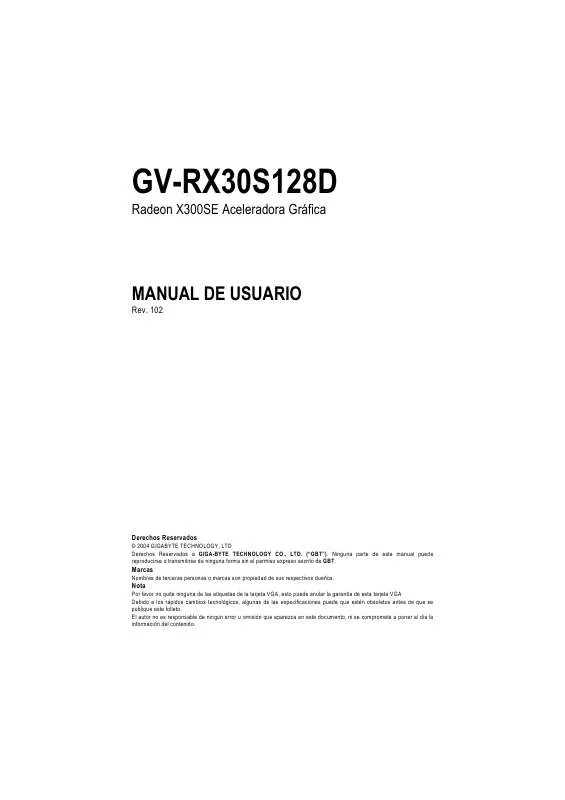 Mode d'emploi GIGABYTE GV-RX30S128D