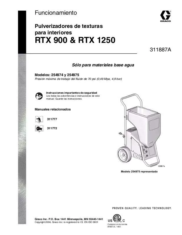 Mode d'emploi GRACO RTX 1250