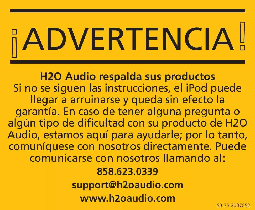 Mode d'emploi H2O AUDIO S9-1A3