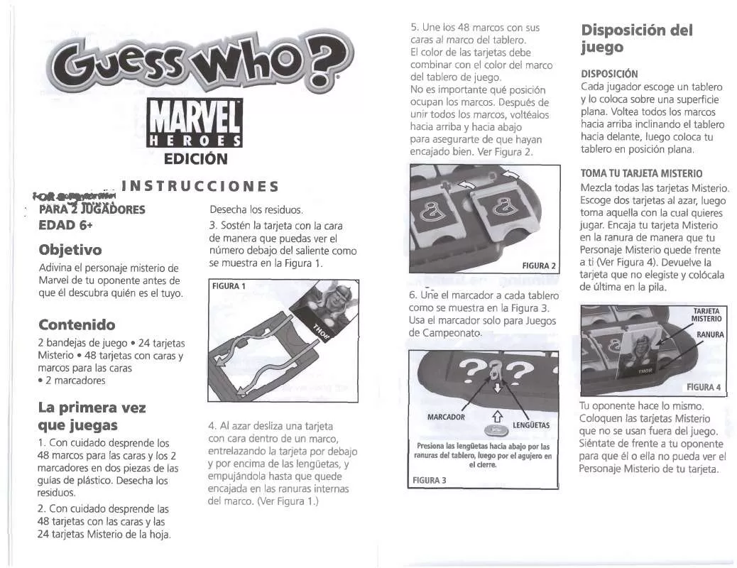 Mode d'emploi HASBRO GUESS WHO MARVEL HEROES