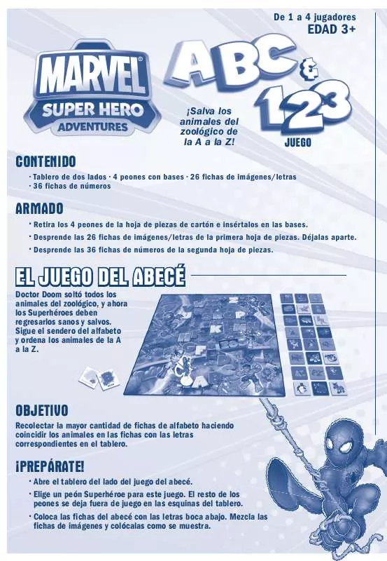 Mode d'emploi HASBRO MARVEL SUPER HERO ABC AND 123