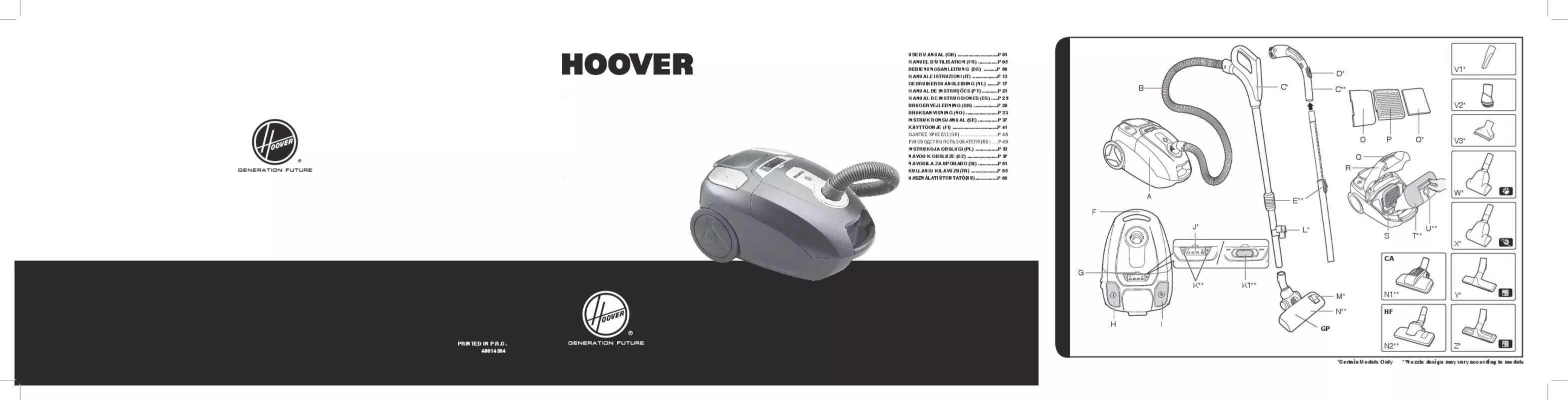 Mode d'emploi HOOVER AC73_AC20 A-CUBED