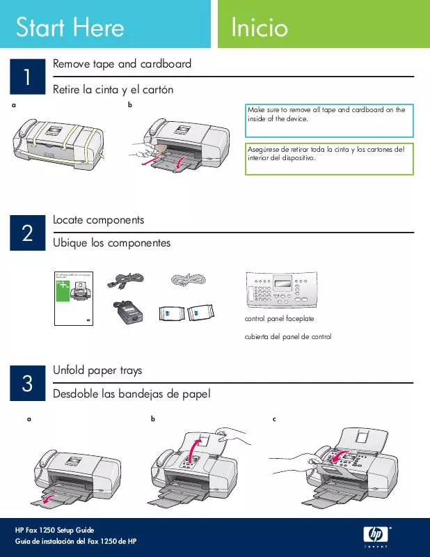 Mode d'emploi HP 1250 fax