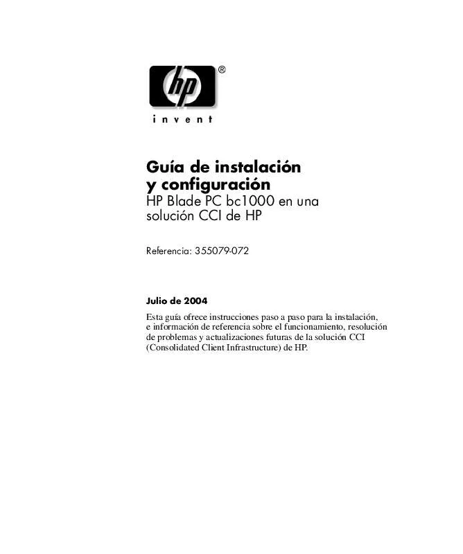 Mode d'emploi HP BC1000 BLADE PC