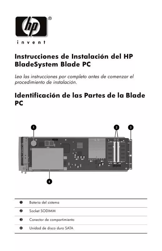 Mode d'emploi HP BLADESYSTEM BC2500 BLADE PC