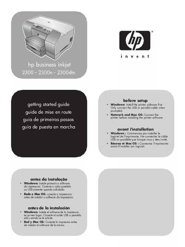 Mode d'emploi HP business inkjet 2300