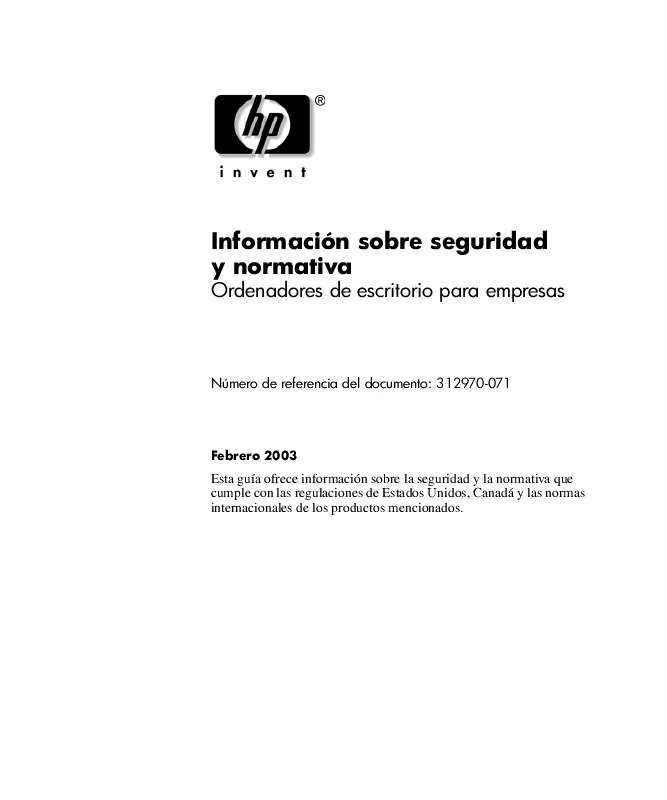 Mode d'emploi HP COMPAQ D530 ULTRA-SLIM DESKTOP DESKTOP PC