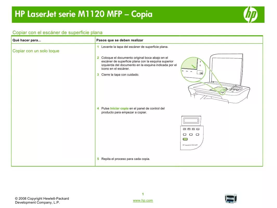 Mode d'emploi HP LASERJET M1120 MFP