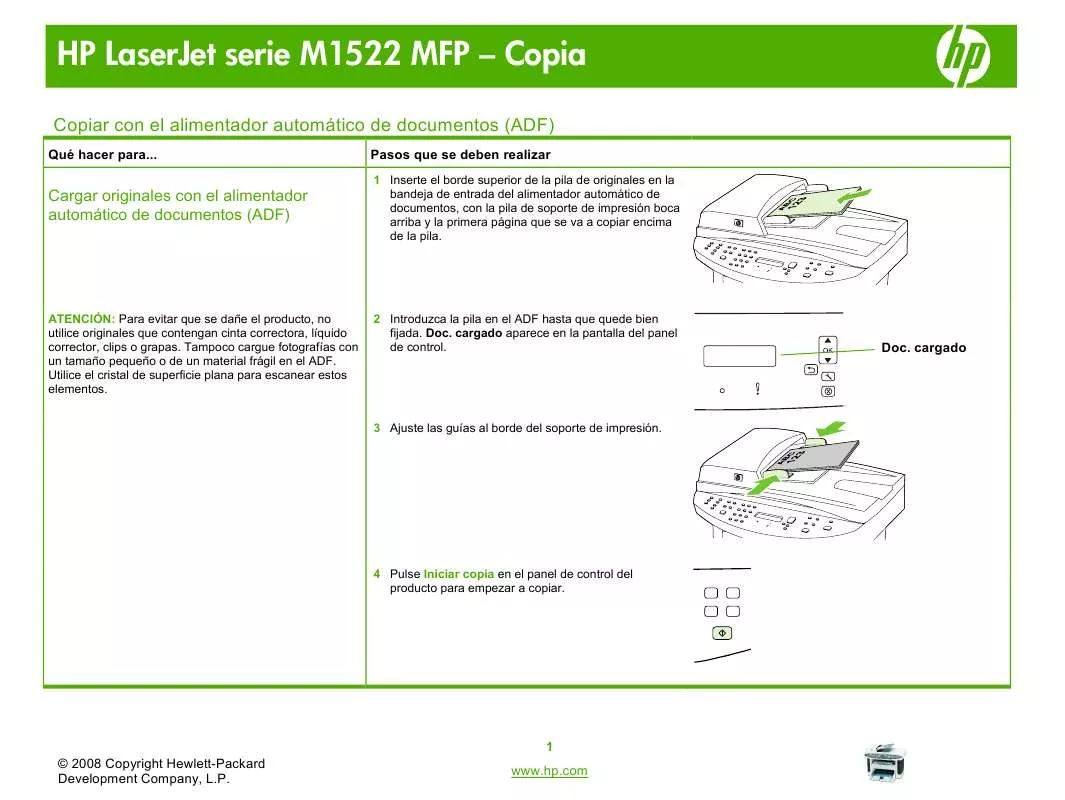 Mode d'emploi HP LASERJET M1522 MFP
