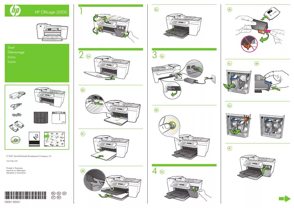 Mode d'emploi HP officejet j5500 all-in-one