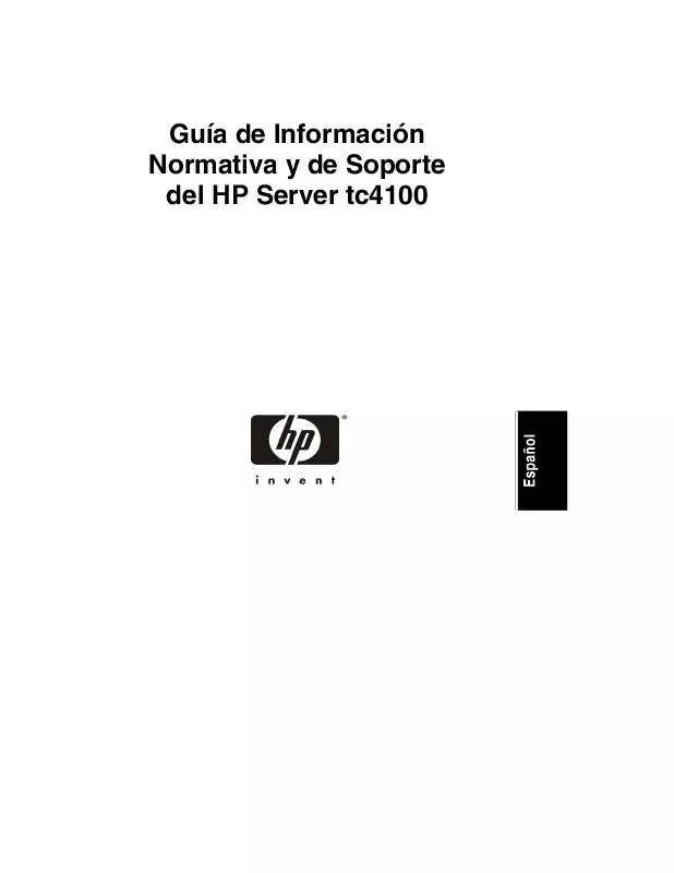 Mode d'emploi HP SERVER TC4100