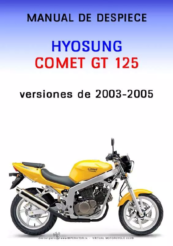 Mode d'emploi HYOSUNG COMET GT 125
