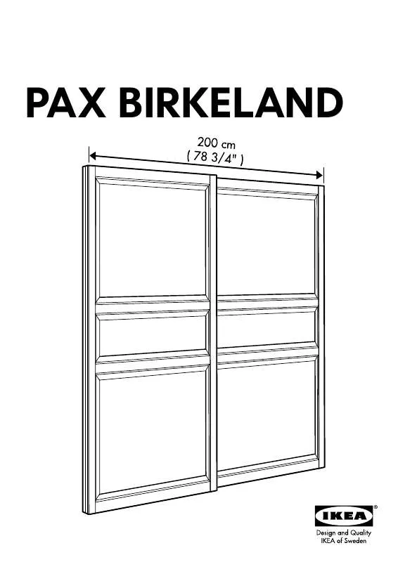 Mode d'emploi IKEA PAX BIRKELAND PUERTAS CORREDERAS, 2 UDS 200