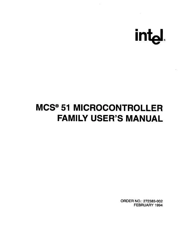 Mode d'emploi INTEL MICROCONTROLADOR INTEL 8051