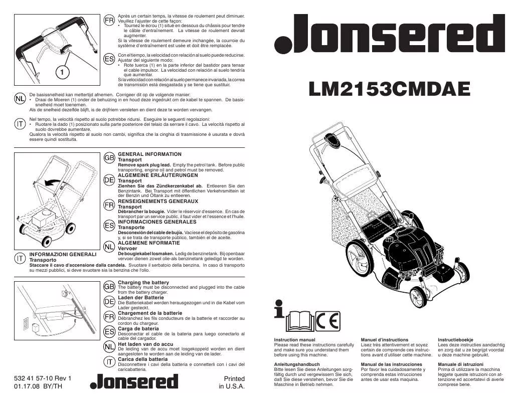 Mode d'emploi JONSERED LM 2153 CMDAE