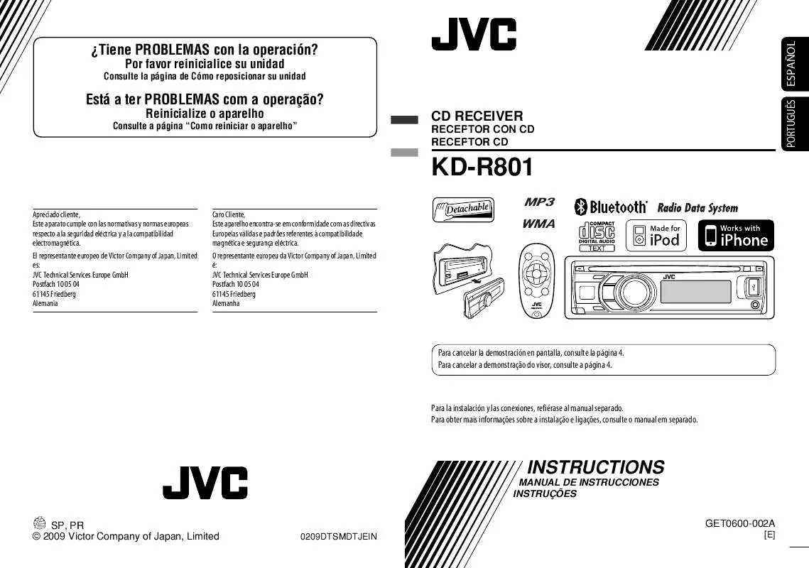 Mode d'emploi JVC KD-R801