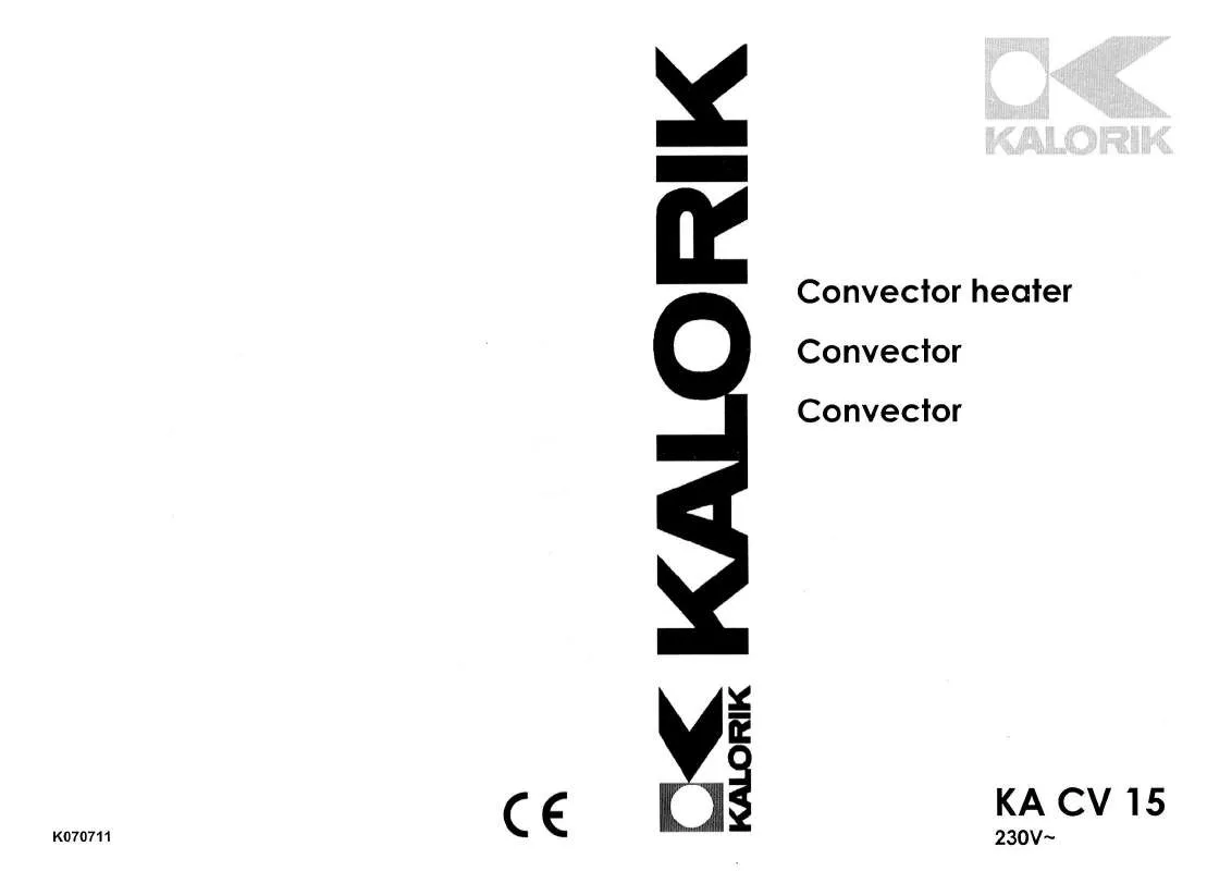 Mode d'emploi KALORIK KA CV 15