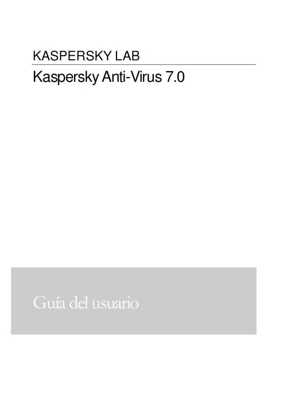 Mode d'emploi KAPERSKY ANTI-VIRUS 7.0