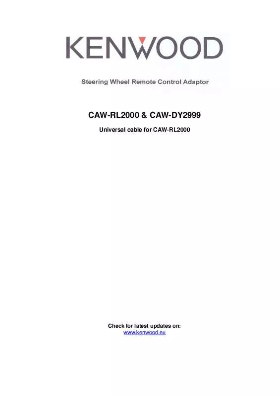 Mode d'emploi KENWOOD CAW-DY2999