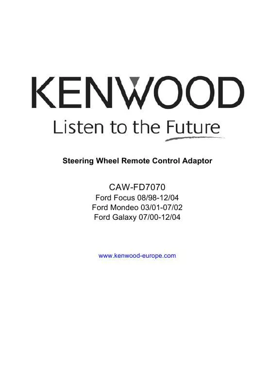Mode d'emploi KENWOOD CAW-FD7070
