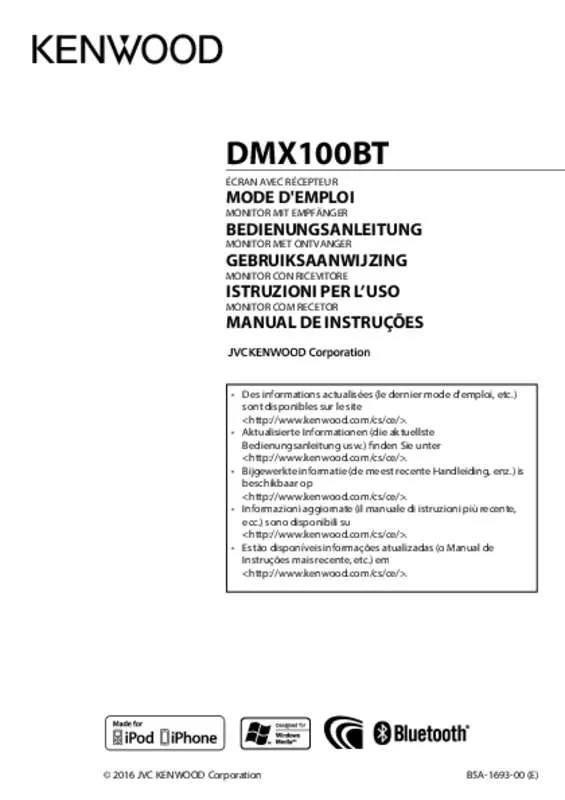 Mode d'emploi KENWOOD DMX100BT