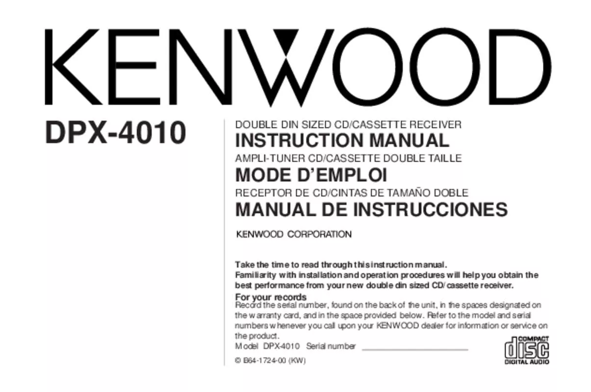 Mode d'emploi KENWOOD DPX-4010