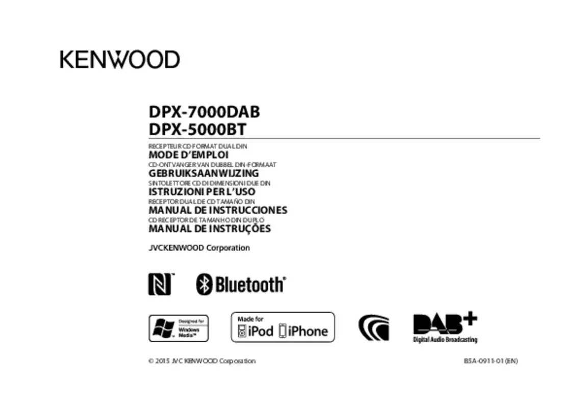 Mode d'emploi KENWOOD DPX-5000BT