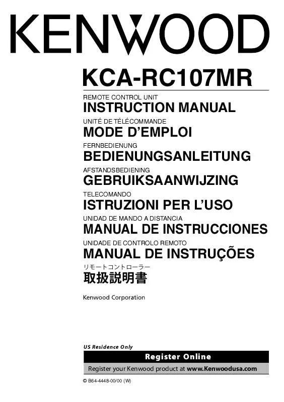 Mode d'emploi KENWOOD KCA-RC107MR