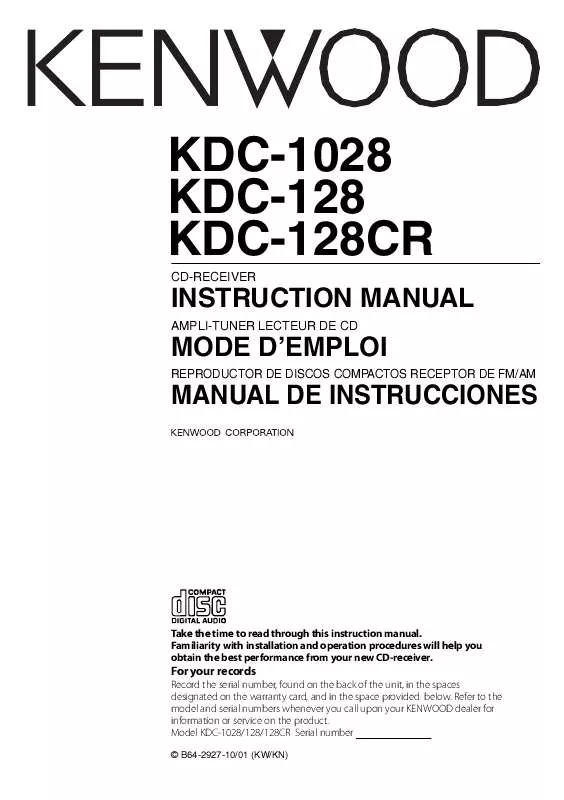 Mode d'emploi KENWOOD KDC-128CR