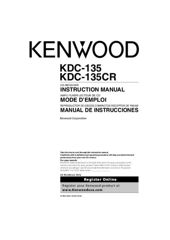 Mode d'emploi KENWOOD KDC-135CR