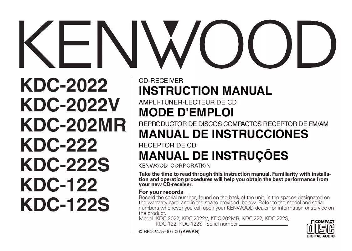 Mode d'emploi KENWOOD KDC-2022