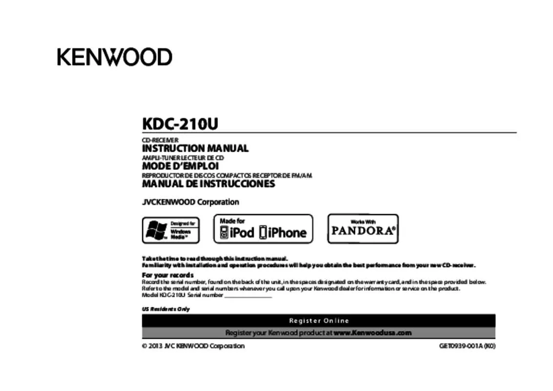 Mode d'emploi KENWOOD KDC-210U