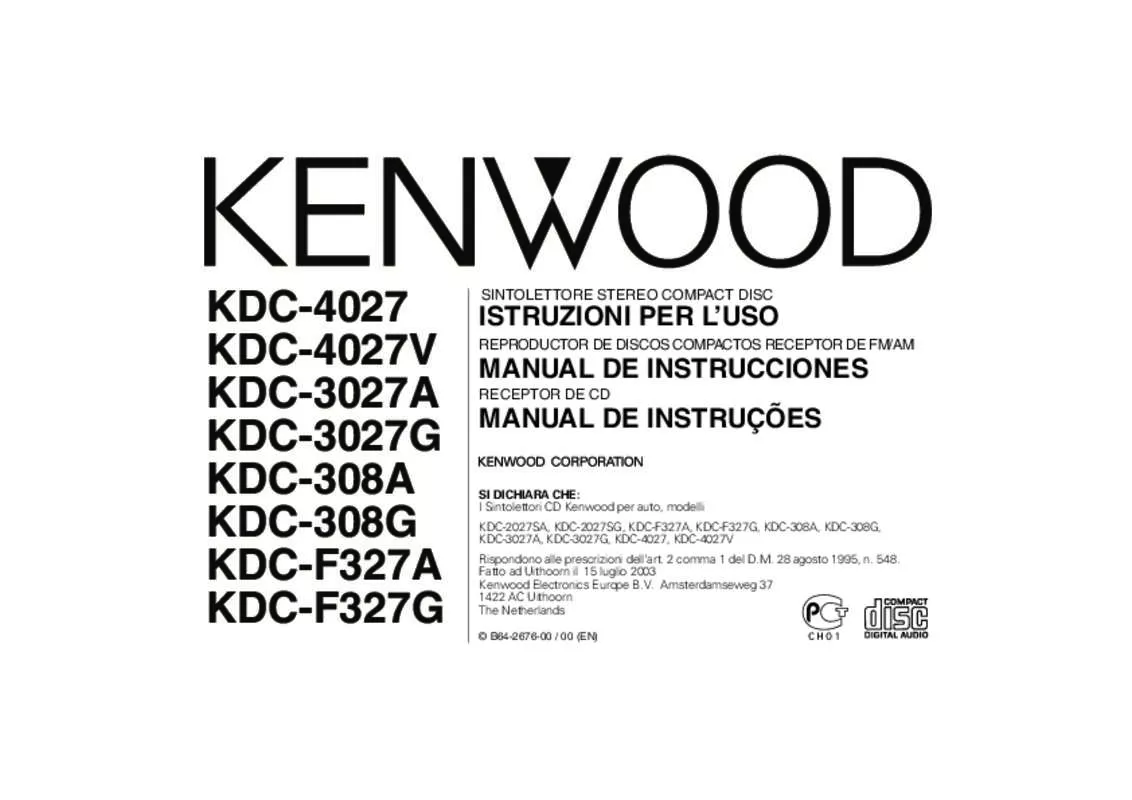 Mode d'emploi KENWOOD KDC-308A