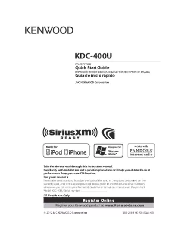 Mode d'emploi KENWOOD KDC-400U
