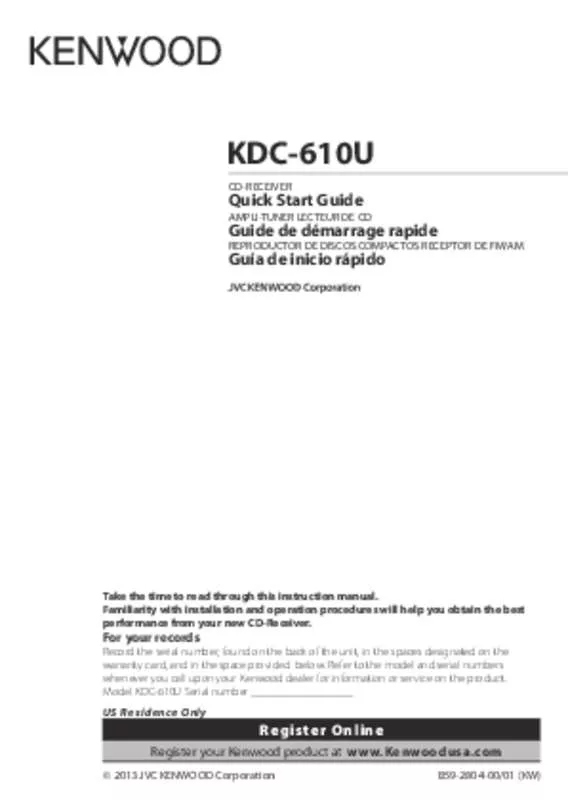 Mode d'emploi KENWOOD KDC-610U