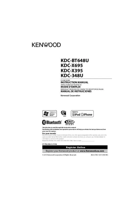 Mode d'emploi KENWOOD KDC-BT648U
