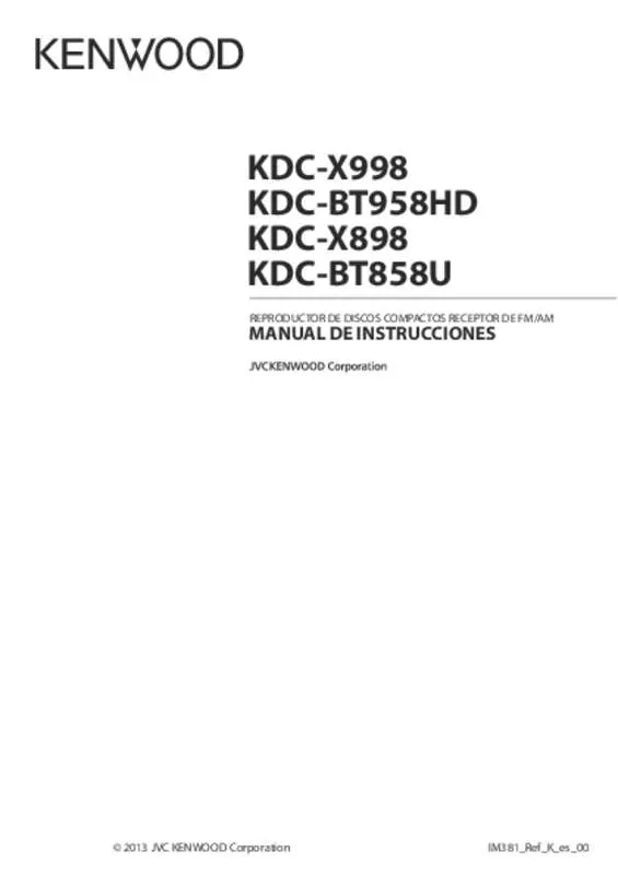 Mode d'emploi KENWOOD KDC-BT858U