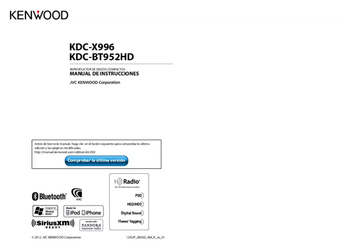 Mode d'emploi KENWOOD KDC-BT952HD