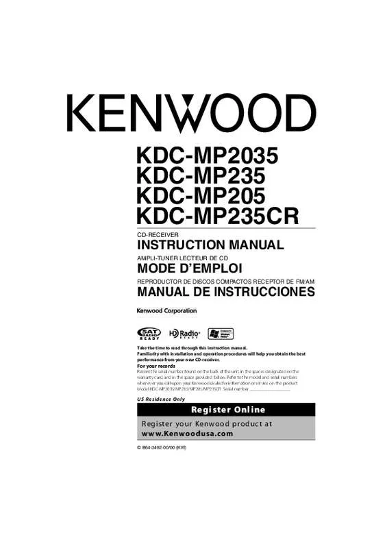 Mode d'emploi KENWOOD KDC-MP205