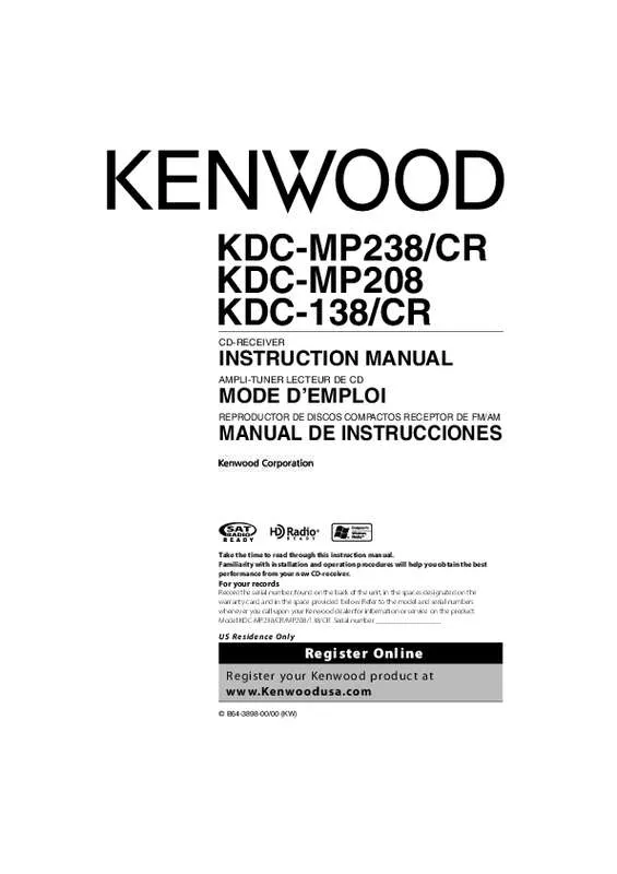 Mode d'emploi KENWOOD KDC-MP208