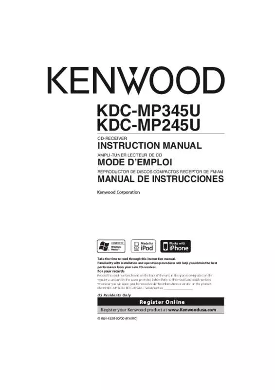 Mode d'emploi KENWOOD KDC-MP245U