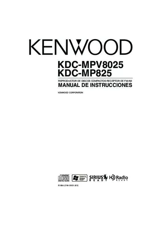Mode d'emploi KENWOOD KDC-MP825