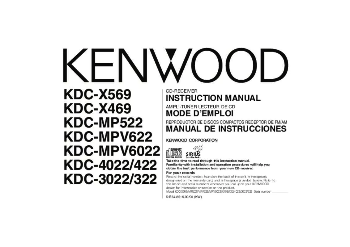 Mode d'emploi KENWOOD KDC-MPV622