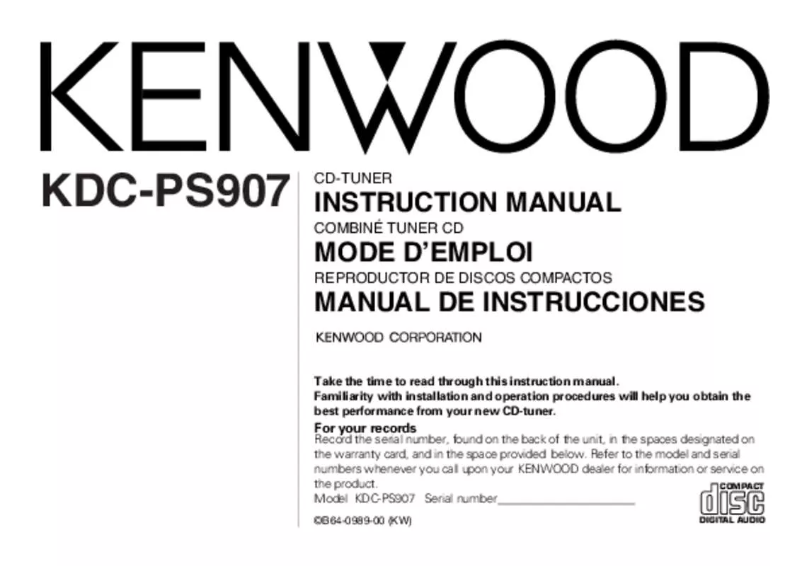 Mode d'emploi KENWOOD KDC-PS907