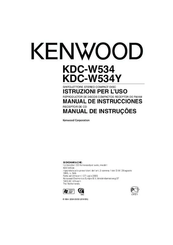 Mode d'emploi KENWOOD KDC-W534