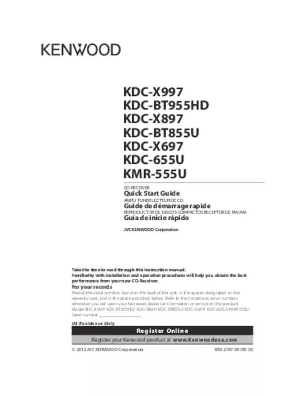 Mode d'emploi KENWOOD KDC-X697